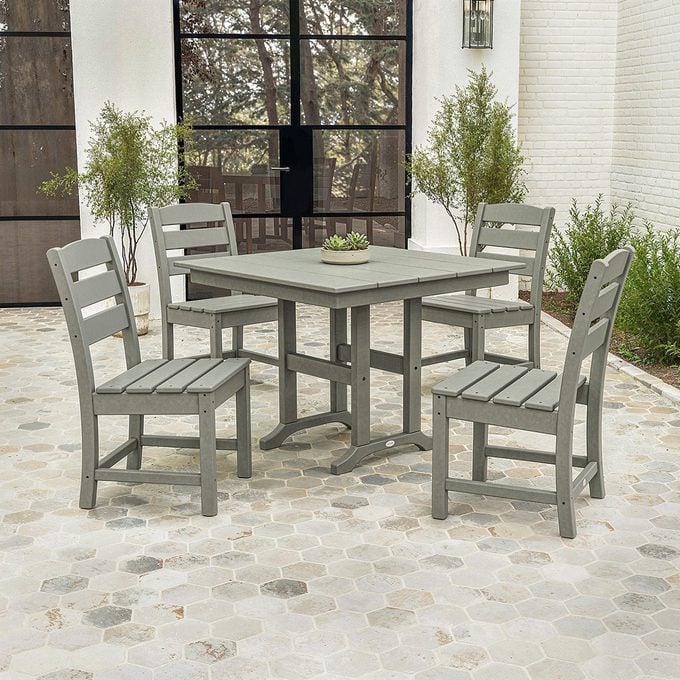 Lakeside Side Chair 5 Piece Farmhouse Dining Set Via Polywood.com