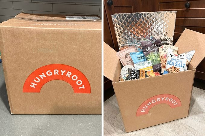 Hungryroot closed box and open box side by side